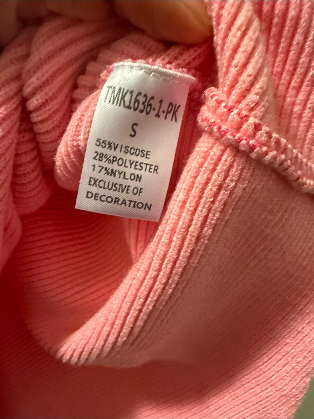 THML Pink & Cream Colorblock Mock Neck Sweater - Picture 3 of 5